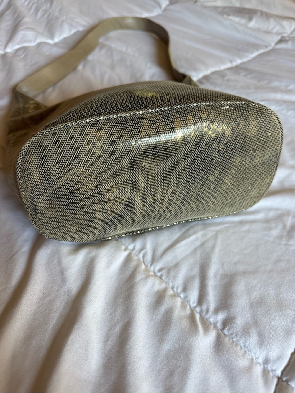 Stuart Weitzman Metallic Silver Python Print Bag - Picture 2 of 8